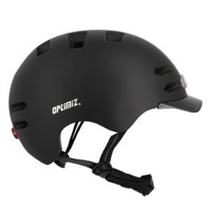 CASQUE URBAIN OPTIMIZ O374 NOIR MAT IN MOLD REG. OCCIPITAL ECLAIR. AV / AR