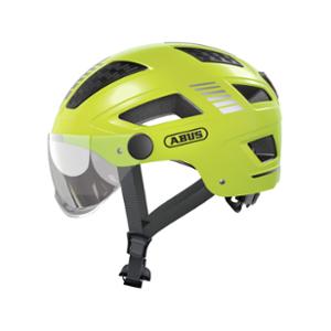 CASQUE URBAIN ABUS HYBAN 2.0 ACE JAUNE FLUO ABS ECLAIRAGE INTEGRE REGLAGE OCCIPITAL
