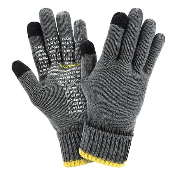BICYCLE GLOVES -WINTER- TUCANO SPIDER GREY WITH FLEECE EXTRACTABLE WATERPROOF   (PAIR)