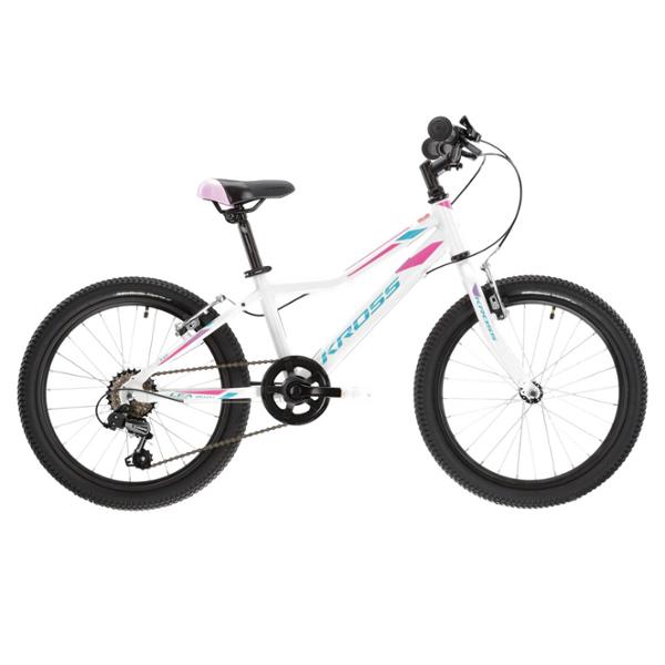 BICYCLE -MTB- KIDS 20 RIGID KROSS LÉA MINI 1.0D ALUMINIUM WHITE/SHINY BLUE