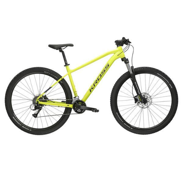 VELO VTT 29" SEMI RIGIDE KROSS LEVEL 1.0 TAILLE M (17") ALUMINIUM JAUNE / NOIR
