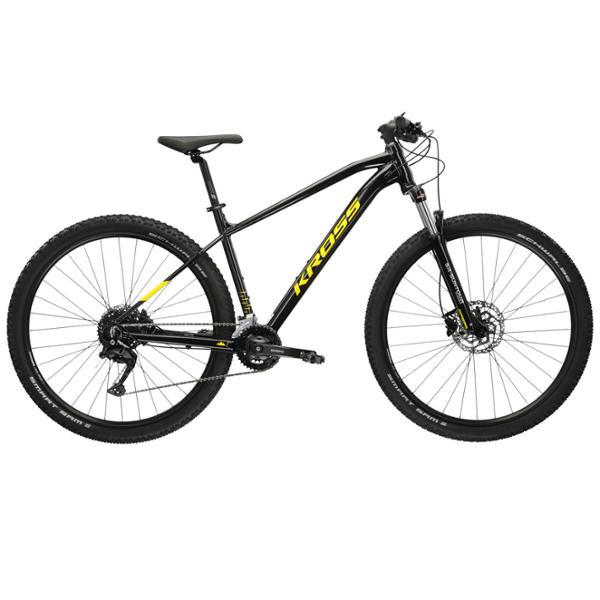 VELO VTT 29" SEMI RIGIDE KROSS LEVEL 2.0 TAILLE L (19") ALUMINIUM NOIR / JAUNE