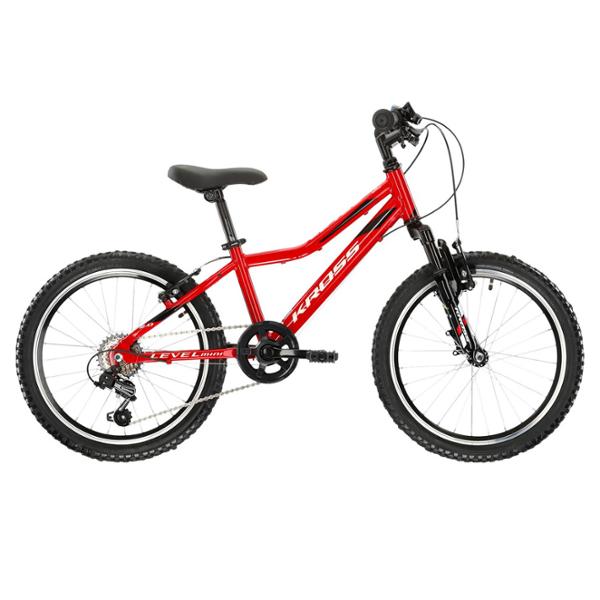 BICYCLE -MTB- KIDS 20 RIGID KROSS LEVEL MINI 2.0 ALUMINIUM RED/SHINY BLACK