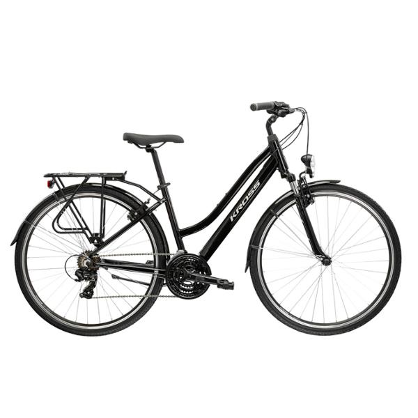 VELO VTC TREKKING 28" FEMME KROSS TRANS 1.0D TAILLE M (17") ALUMINIUM NOIR / ARGENT
