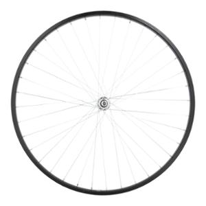 WHEEL -HYBRID- 28  FRONT/NUT/THRU SOLID AXEL/ MACH 1 RIM BLACK ALU/ M110/HUB VELOX URBAN V-BRAKE 36T