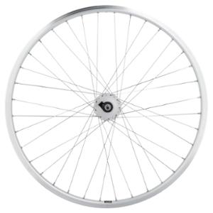 WHEEL -HYBRID- 28  FRONT/NUT/SOLID THRU AXEL/SILVER MACH1 RIM/M260/HUB SHIMANO DYNAMO DH-C3000 6V/2