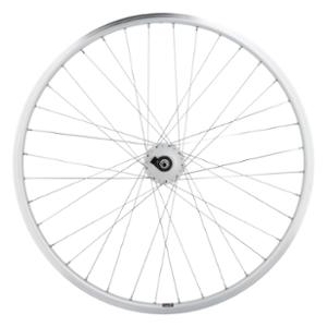 WHEEL -HYBRID- 28  FRONT/NUT/SOLID THRU AXEL/SILVER MACH1 RIM/M260/HUB SHIMANO DYNAMO DH-C3000 6V/3