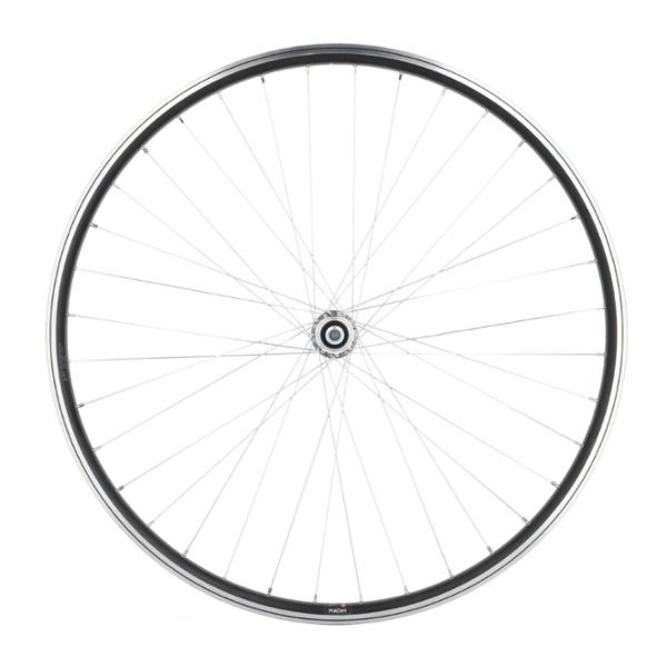 WHEEL -HYBRID- 28 REAR/NUT/THRU SOLID AXEL/BLACK MACH1 RIM/M840/HUB VELOX URBAN SCREW ON 5/6/7V V-BR