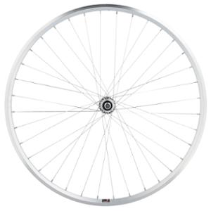 WHEEL -ROAD- 700 REAR/NUT/SCREW ON SOLID THRU AXEL/1V/SILVER MACH1 RIM/CFX/HUB VELOX URBAN
