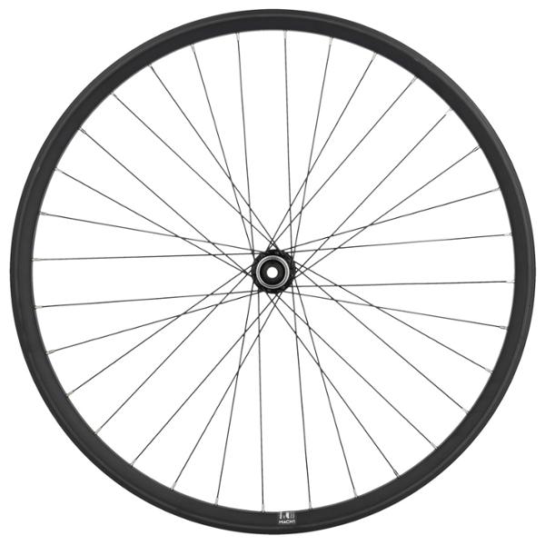 WHEEL -GRAVEL- 700  FRONT/BLACK MACH1 RIM/PULSE 23/TUB. READY/HUB SHIM RS470/DISC CL/THRU AXEL