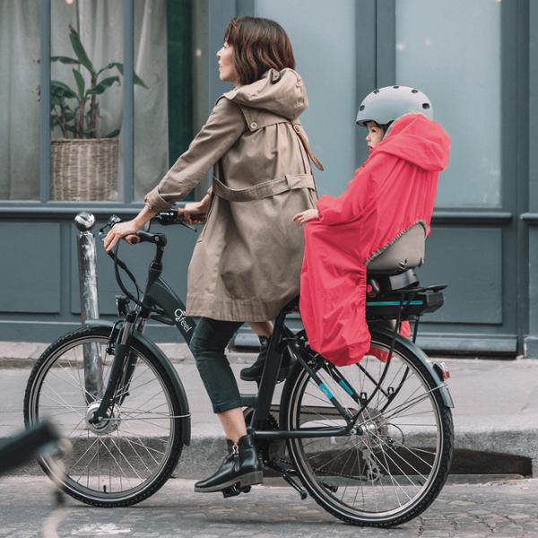 PONCHO PROTECTION PLUIE RAINETTE T. UNIQUE FRAMBOISE POUR PORTE BEBE AVT / AR