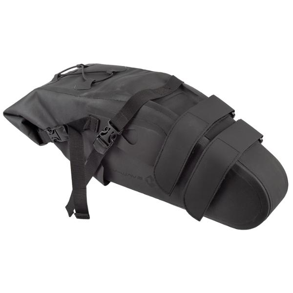 BIKE BAG -SADDLE- GRAVEL M WAVE ROUGH RIDE II L BLACK 12L 100% WATERPROOF (600x170x130mm)