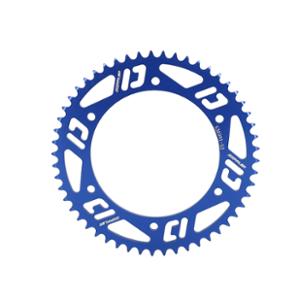 CHAIN RING -GEARED 50cc- 09 DOPPLER FOR BETA FACTORY/RR SM 05> 420 53 TEETH  Ø100 4 MOUNTS ALU - BLUE