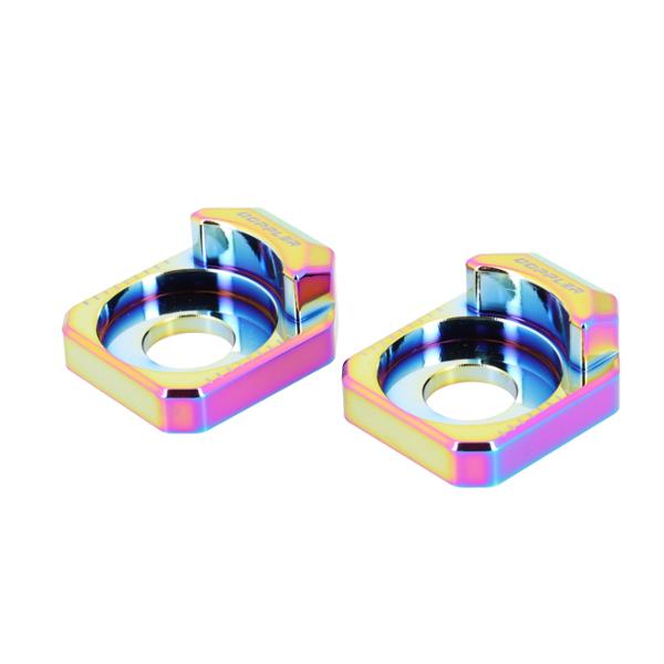 CHAIN TENSIONER -GEARED 50cc- DOPPLER FOR BETA RR - STEEL SWINGARM - ALU NEOCHROME (x2)