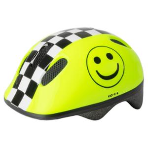 CASQUE ENFANT BABY M WAVE XS KIDS SMILE JAUNE FLUO AVEC REGLAGE OCCIPITAL 46 / 52