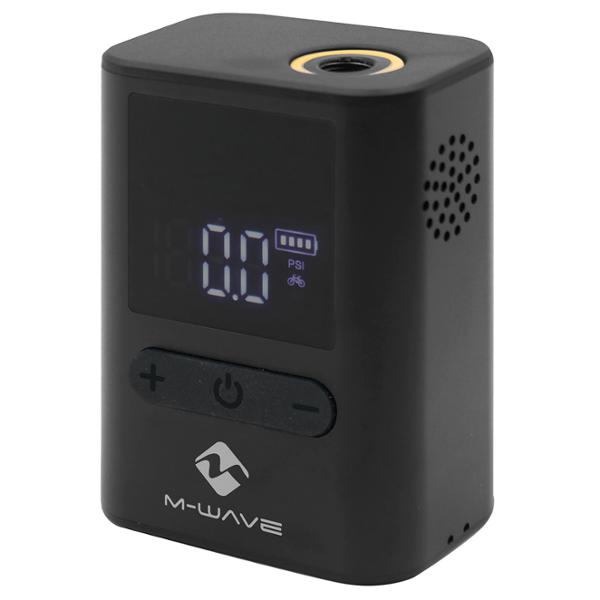 MINI GONFLEUR / POMPE / COMPRESSEUR ELECTRIQUE M WAVE ELUMATIK NOIR 120PSI / 8 BAR -PORTABLE-