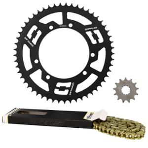 KIT CHAINE DOPPLER ACIER ADAPT. SHERCO ENDURO / SM 428 13X53DTS D110 FIX 3X2 ACIER NOIR