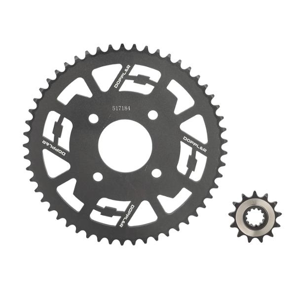 KIT CADENA DOPPLER ACERO ADAPTADOR ADAPTADOR MASAI 420 13X53DTS D58 4 FIX ACERO NEGRO