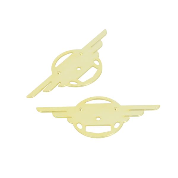 BADGE / LOGO / MONOGRAM -MOPED- FOR MOBYLETTE - GOLD ON SIDE OF TANK   (PAIR)