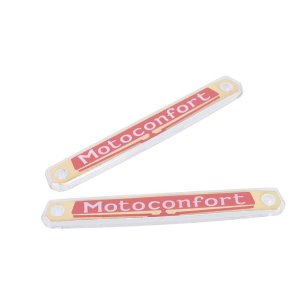 BADGE / LOGO / MONOGRAM -MOPED- FOR MOTOCONFORT - LONG BARRETTE   (PAIR)