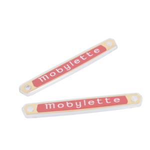 BADGE / LOGO / MONOGRAM -MOPED- FOR MOBYLETTE - LONG BARRETTE   (PAIR)