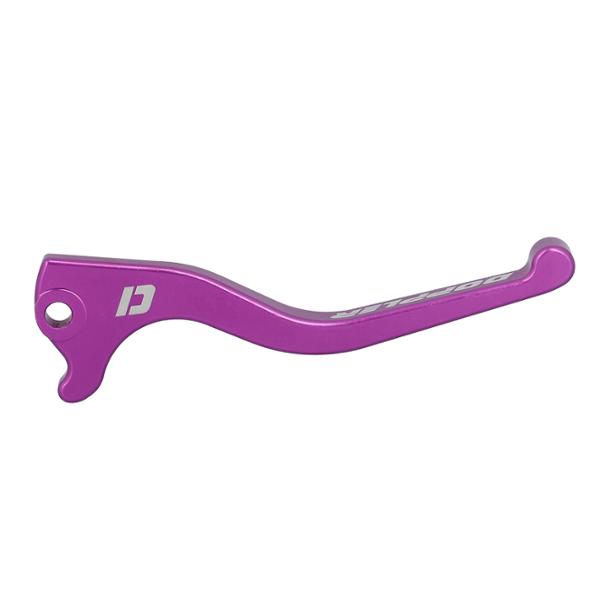 BRAKE LEVER -GEARED 50c- DOPPLER FOR DERBI SENDA/SMT 11->/GPR NUDE 06->/EVO 08> CNC PURPLE