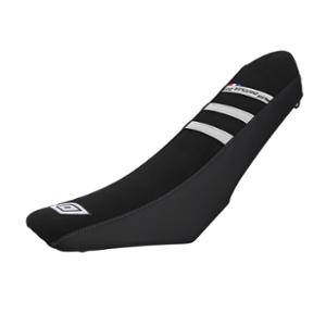 SADDLE COVER -GEARED 50cc-  DOPPLER FOR  BETA RR FACTORY MOTARD TRACK 2011->   - BLACK/WHITE