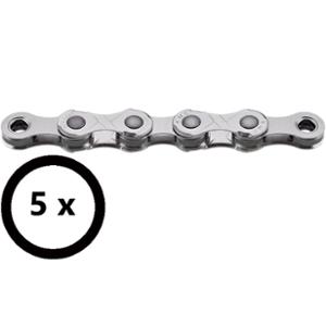 CHAINE VELO  9 / 10 / 11V. KMC EGLIDE EPT CUES ARGENT 132M ATTACHE RAPIDE ANTI ROUILLE (X5)