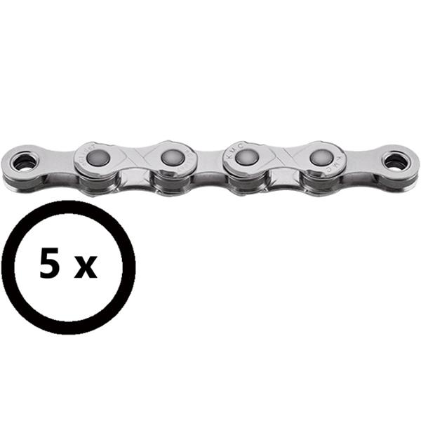CHAINE VELO  9 / 10 / 11V. KMC EGLIDE EPT CUES ARGENT 132M ATTACHE RAPIDE ANTI ROUILLE (X5)