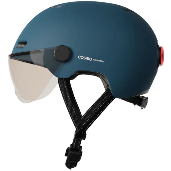 CASQUE URBAIN COSMO CONNECTED FUSION BLEU MAT ECLAIRAGE INTEGRE AVEC REG. OCC. T.M (55-60)