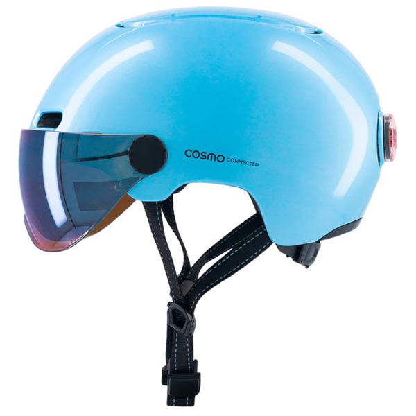 CASQUE URBAIN COSMO CONNECTED FUSION BLEU CIEL BRILLANT ECLAIRAGE INTEGRE AVEC REG. OCC. T