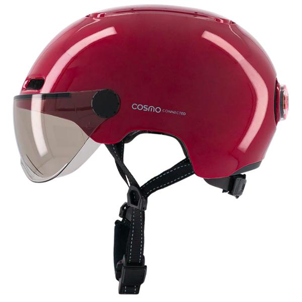 CASQUE URBAIN COSMO CONNECTED FUSION BORDEAUX BRILLANT ECLAIRAGE INTEGRE AVEC REG. OCC.