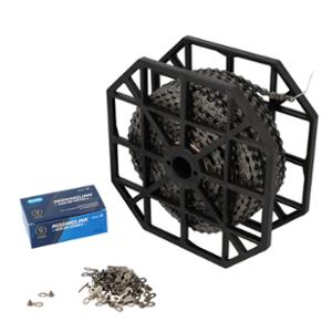 CHAINE VELO  9V. KMC X9 EPT ARGENT (ROULEAU ATELIER 50 METRES + 40 ATTACHES RAPIDES)