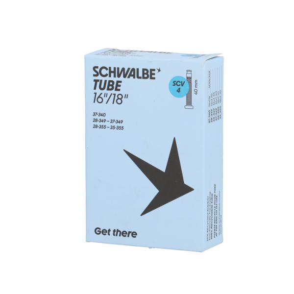 CHAMBRE A AIR VELO 16 / 18" X 1.10-1.40 (28 / 37-340 / 355) 40 MM SCHWALBE SCV4