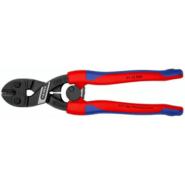 PINCE COUPE BOULON KNIPEX COBOLT 200MM ROUGE POIGNEES AVEC GAINE BI-MATIERE