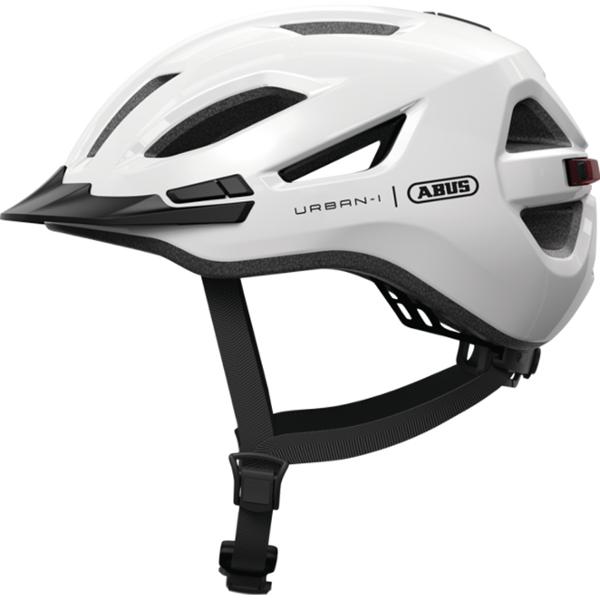 HELMET -URBAN- ABUS URBAN-I 4.0 SHINY WHITE IN MOLD - LIGHTS & OCCIPITAL ADHUSTMENT SIZE: S