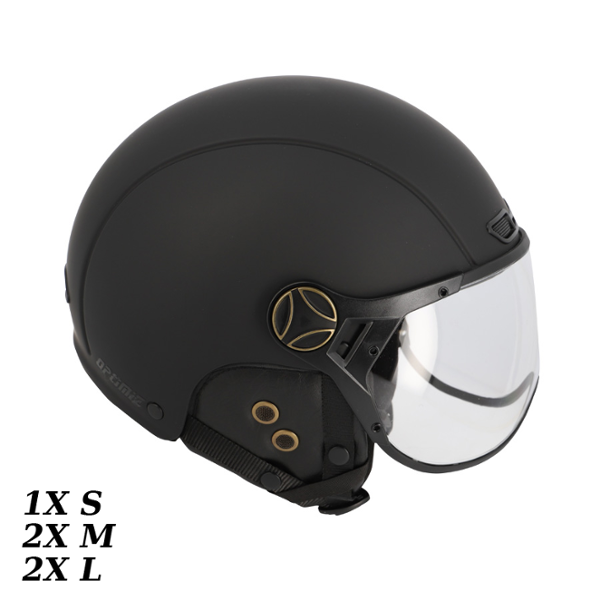 PACK 5 BIKE HELMETS -URBAN- OPTIMIZ O404 MATTE BLACK/BLACK - 1 SMALL+2 MEDIUM+2 LARGE