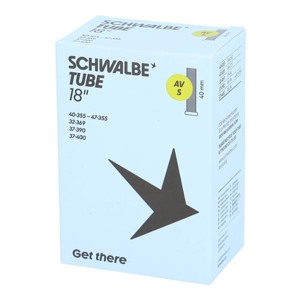 CHAMBRE A AIR VELO 18" X 1 1 / 2-1.90 (450A - 32 / 47-355 / 400) VS SCHWALBE STANDARD AV5
