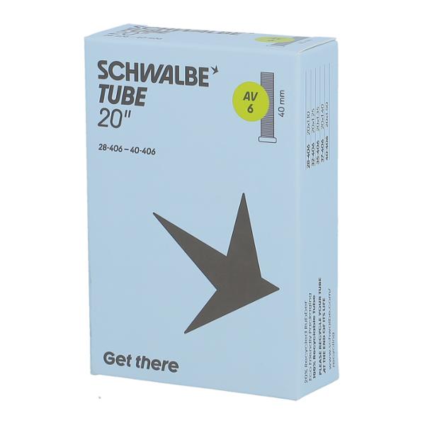 CHAMBRE A AIR VELO 20" X 1.10-1.50 (28 / 40-406) VS SCHWALBE STANDARD AV6