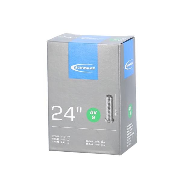 CHAMBRE A AIR VELO 24" X 1 1 / 8 - 1.90 (600A - 28 / 47-507 / 541) VS SCHWALBE STANDARD AV9