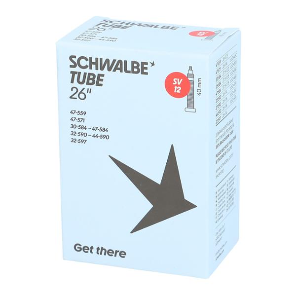 CHAMBRE A AIR VELO 26" X 1.25-1.90 (30 / 47-559 / 597) 650A / B / C VP SCHWALBE STANDARD SV12