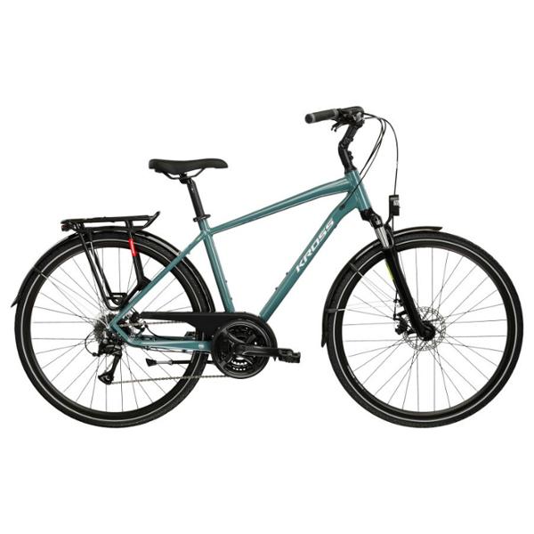 BICYCLE -HYBRID-TREKKING MENS 28 KROSS TRANS 3.0 SIZE: L (21) ALUMINIUM GREEN/SILVER