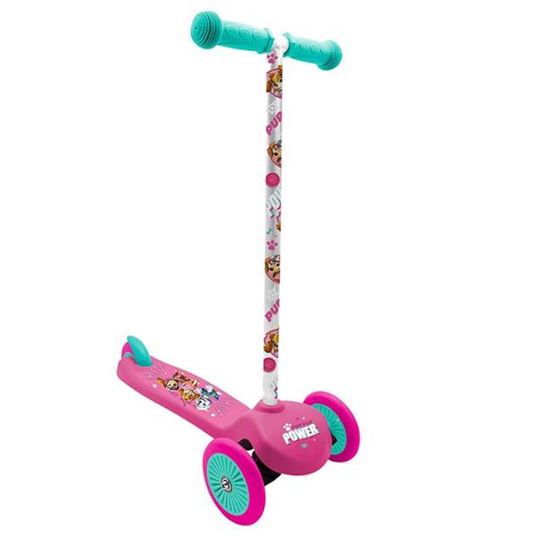 TROTTINETTE 3 ROUES ACIER DISNEY PAW PATROL ROSE REGLABLE AV.FREIN ARRIERE AU PIED