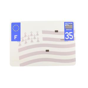 BANDA PLACA MATRÍCULA NR FILIGRANA BANDERA BRETONA SPM 210X145 MOTO-DEP 35-ILE ET VILAINE