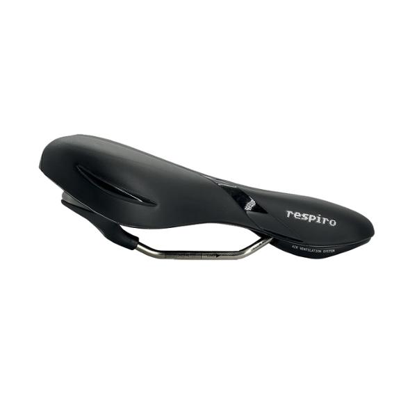 SADDLE LEISURE SELLE ROYAL RESPIRO MODERATE STRACCIATELLA UNISEX BLACK WITH CENTRAL OPENING
