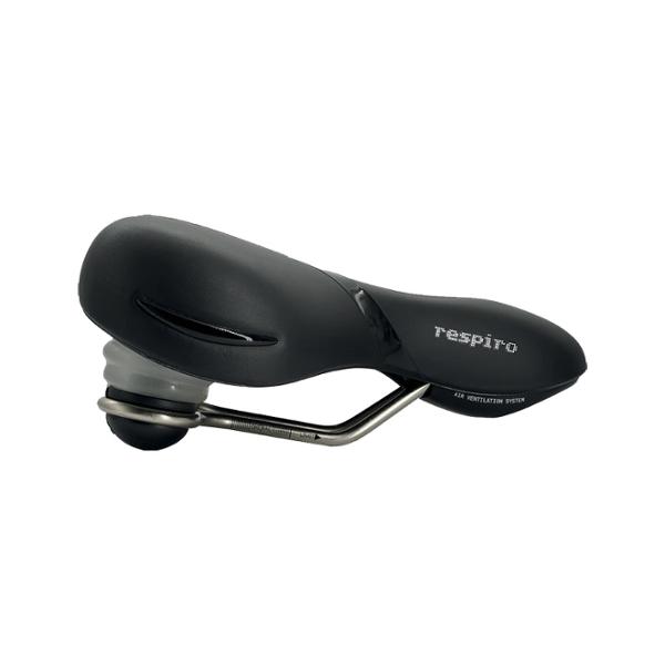 SADDLE LEISURE SELLE ROYAL RESPIRO RELAXED STRACCIATELLA UNISEX BLACK WITH CENTRAL OPENING