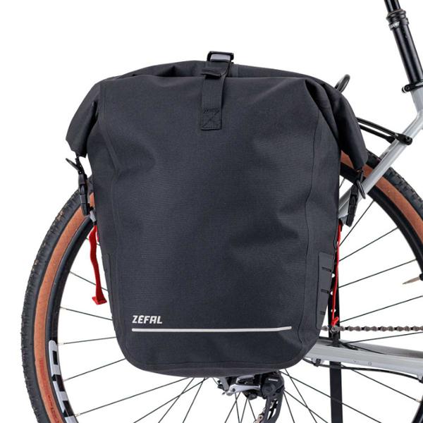 BICYCLE BAGS ON LUGGAGE RACK ZEFAL Z TRAVELER S30 BLACK - 30 LITERS - 340x210x430