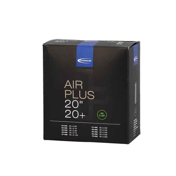 CHAMBRE A AIR VELO 20" X 2.10-2.80 (54 / 70-406) VS SCHWALBE AIR PLUS AV7+AP
