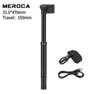 TIGE DE SELLE D31.6 TELESCOPIQUE BLUETOOTH REGL. ALU L470 MEROCA ELEVO DEBATTEMENT 150MM