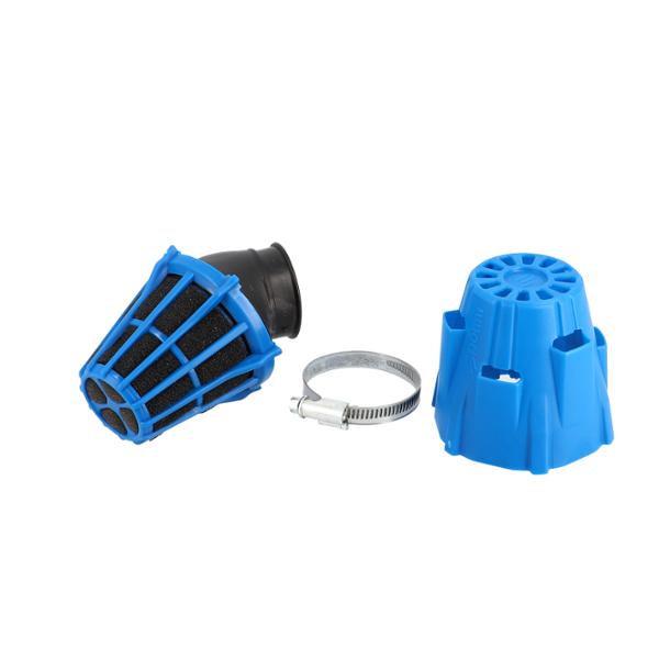 FILTRE A AIR POLINI AIR BOX BLEU ETANCHE 50 COUDE 30° D32